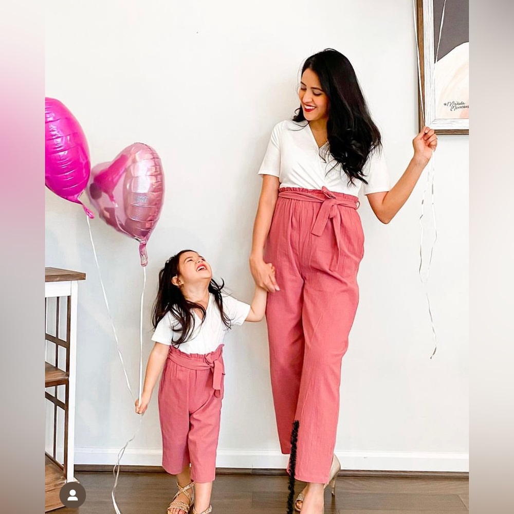 Beautiful matching jumpsuits for mommy and me